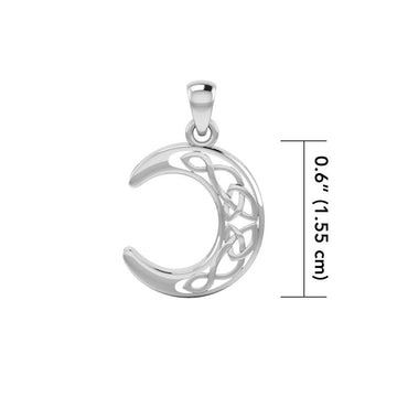 Celtic Crescent Moon Silver Pendant TPD3711 - Jewelry